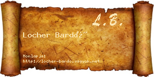 Locher Bardó névjegykártya